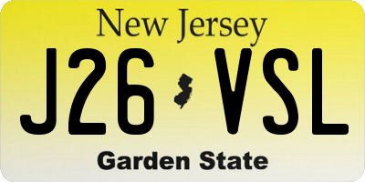 NJ license plate J26VSL