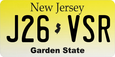 NJ license plate J26VSR