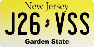 NJ license plate J26VSS