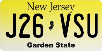 NJ license plate J26VSU