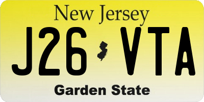 NJ license plate J26VTA