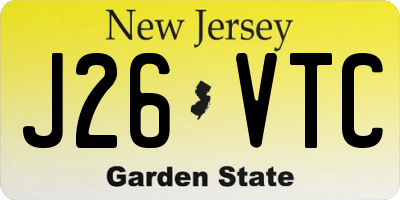 NJ license plate J26VTC