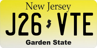 NJ license plate J26VTE