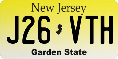 NJ license plate J26VTH