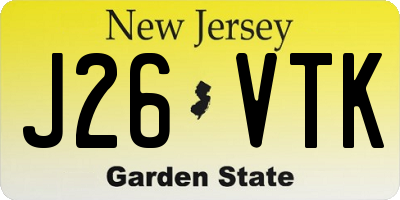 NJ license plate J26VTK