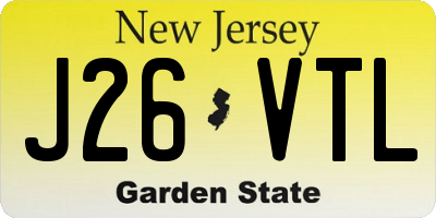 NJ license plate J26VTL