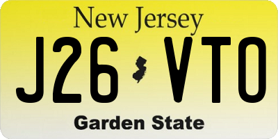 NJ license plate J26VTO