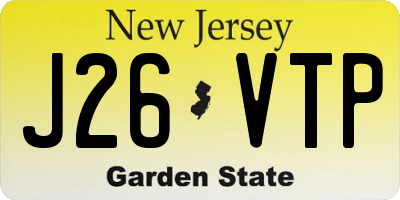NJ license plate J26VTP