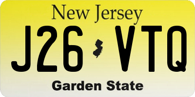 NJ license plate J26VTQ