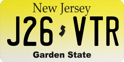 NJ license plate J26VTR