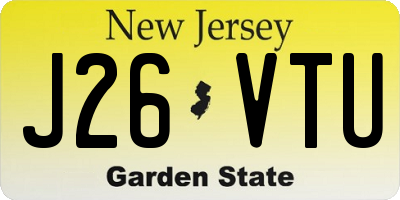 NJ license plate J26VTU
