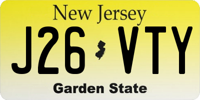 NJ license plate J26VTY