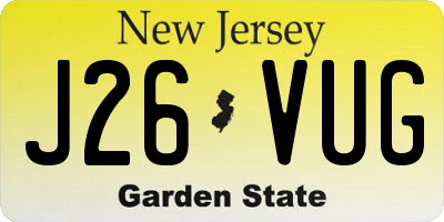 NJ license plate J26VUG
