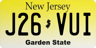 NJ license plate J26VUI