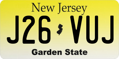 NJ license plate J26VUJ