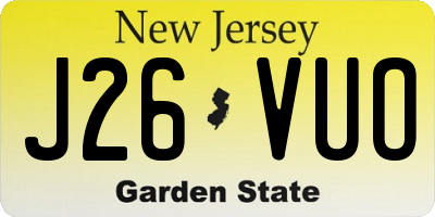 NJ license plate J26VUO