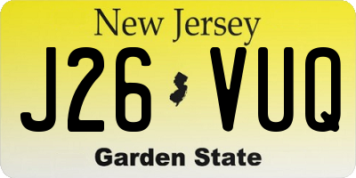 NJ license plate J26VUQ