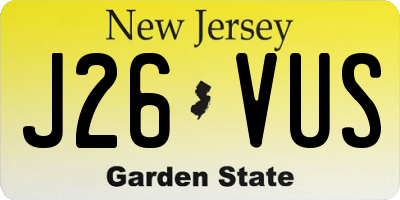 NJ license plate J26VUS
