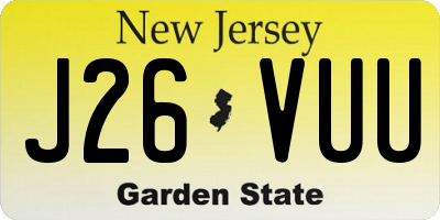 NJ license plate J26VUU