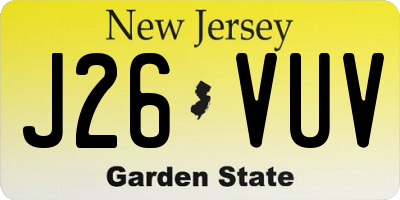 NJ license plate J26VUV