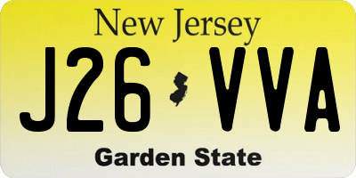 NJ license plate J26VVA