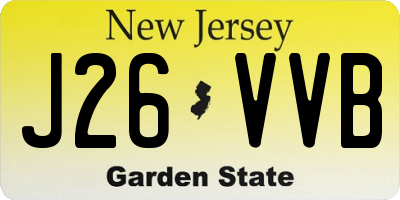 NJ license plate J26VVB