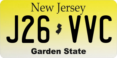 NJ license plate J26VVC