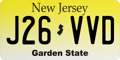 NJ license plate J26VVD