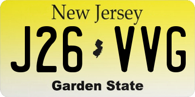 NJ license plate J26VVG