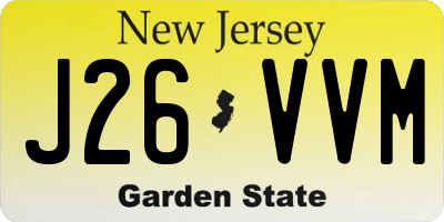 NJ license plate J26VVM