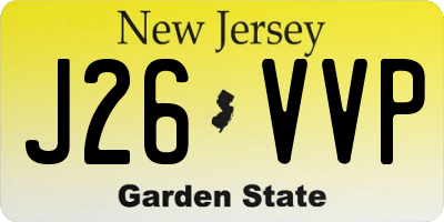 NJ license plate J26VVP
