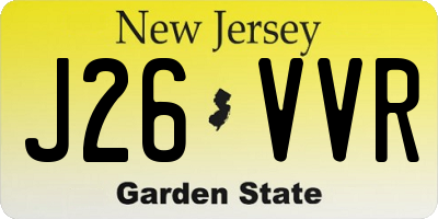 NJ license plate J26VVR