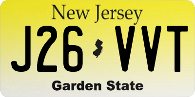 NJ license plate J26VVT