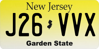 NJ license plate J26VVX