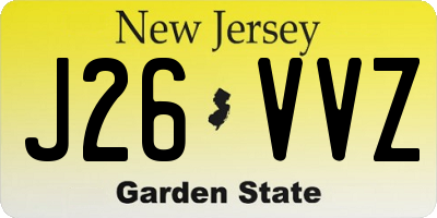NJ license plate J26VVZ