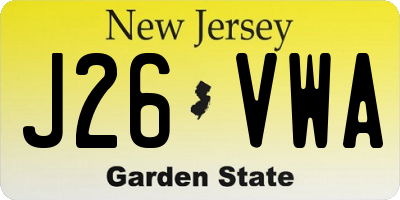 NJ license plate J26VWA