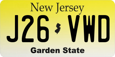 NJ license plate J26VWD