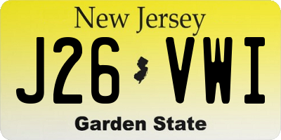 NJ license plate J26VWI