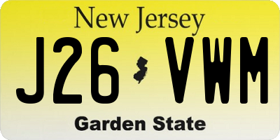 NJ license plate J26VWM