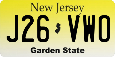 NJ license plate J26VWO