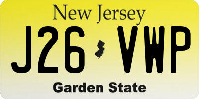 NJ license plate J26VWP