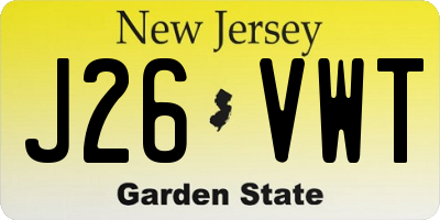NJ license plate J26VWT