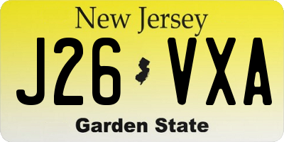 NJ license plate J26VXA