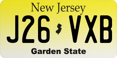 NJ license plate J26VXB
