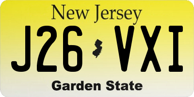 NJ license plate J26VXI