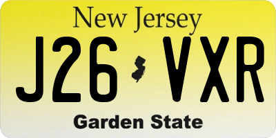 NJ license plate J26VXR