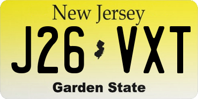 NJ license plate J26VXT