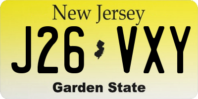 NJ license plate J26VXY