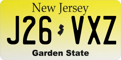 NJ license plate J26VXZ