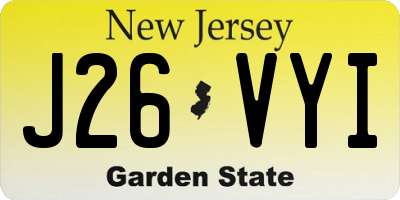 NJ license plate J26VYI